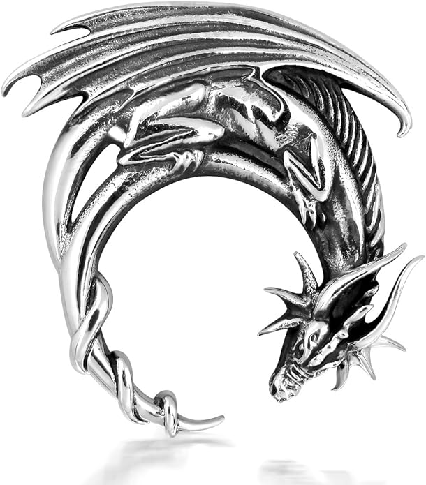 withlovesilver 925 纯银魅力月亮龙吊坠